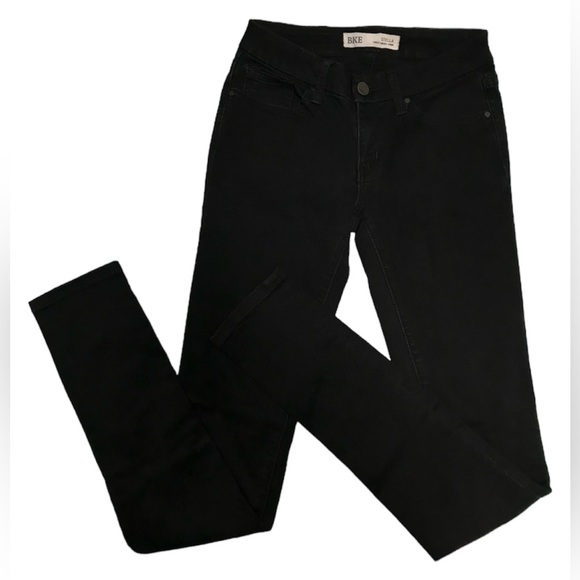 🏷️SOLD🏷️BKE Stella Black Slim Fit Low Rise Skinny Jeans Denim 5 Pockets 26x311/2 - Picture 3 of 12